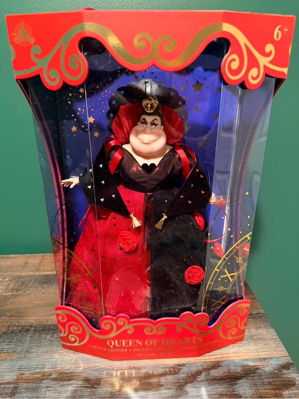 Disney Queen of Hearts Doll in Red and Black Apparel